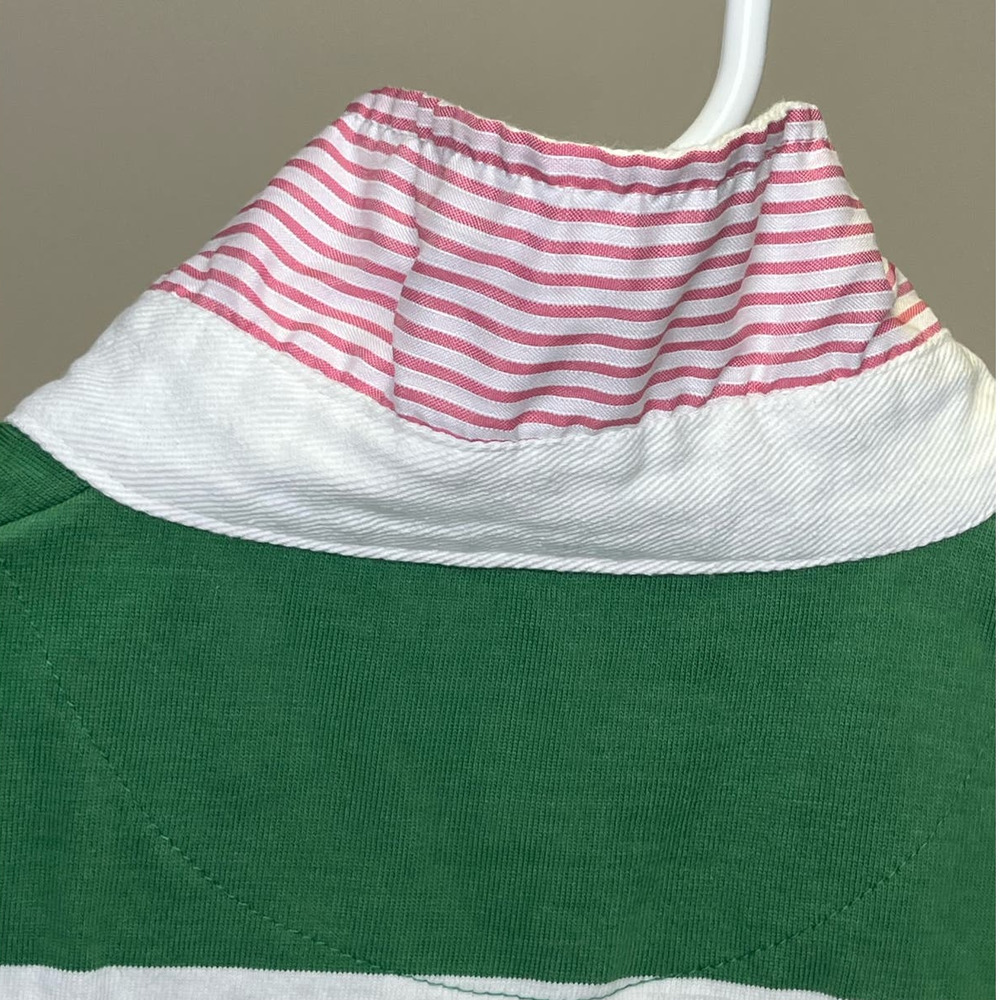 Guinness Green White Striped Polo with Pink Trim - Picture 6 of 8
